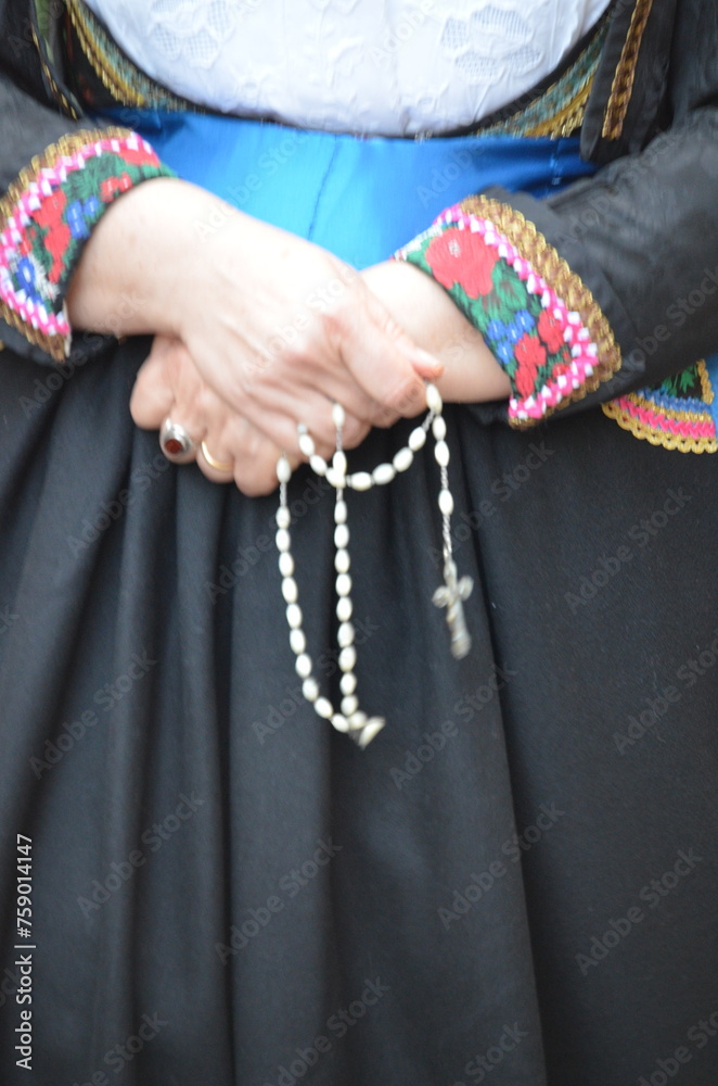 Saint Antioco, Sardinia - 04.16.2018: Religious procession of Sant'Antioco