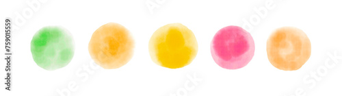 Watercolour Wedding color palette. Watercolor samples. Hand drawn Spots on white background. Round, circle. Isolated on white background . Blobs.Doodle elements. diary and notebook stickers	
