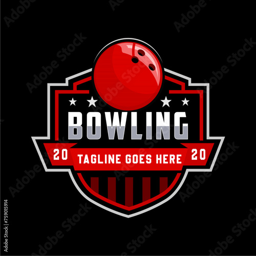 professional bowling club badge logo design