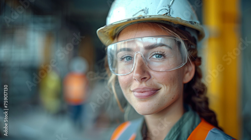The Radiant Smile of a Female Engineer - Beauty and Brilliance on the Construction Site