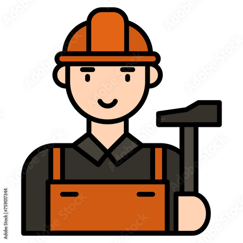 icons about people's jobs in general, the colored icons show a person's profession