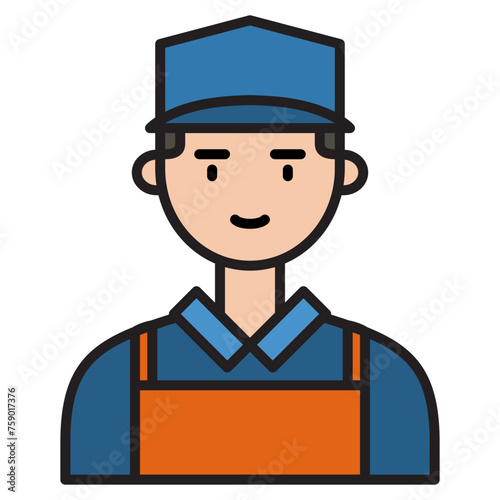 icons about people's jobs in general, the colored icons show a person's profession