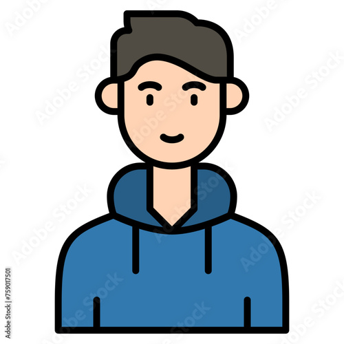 icons about people's jobs in general, the colored icons show a person's profession