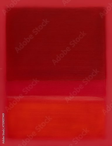 Bild auf Leinwand Abstract oil painting in red colors rothko style minimalism