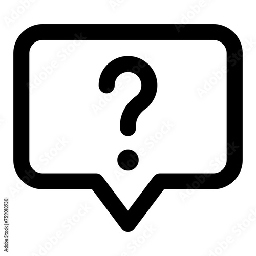 Chat ask icon in outline style. Simple FAQ symbol vector illustration — pixel-perfect icon.