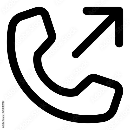 Outgoing call icon in outline style. Simple telephone vector illustration — pixel-perfect icon.