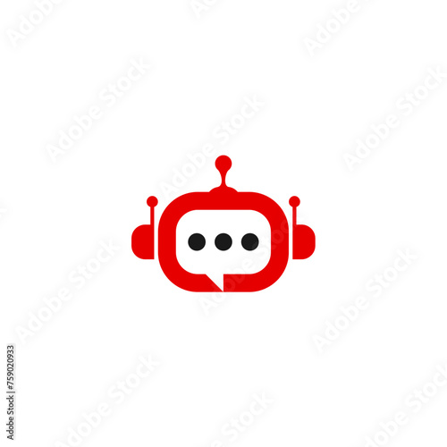 combination of robot and chat logo design	