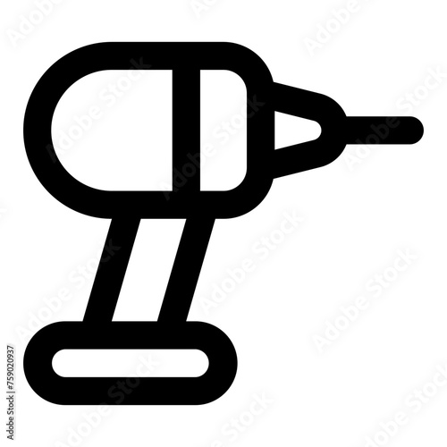 Drill icon in outline style. Simple bore vector illustration — pixel-perfect icon.