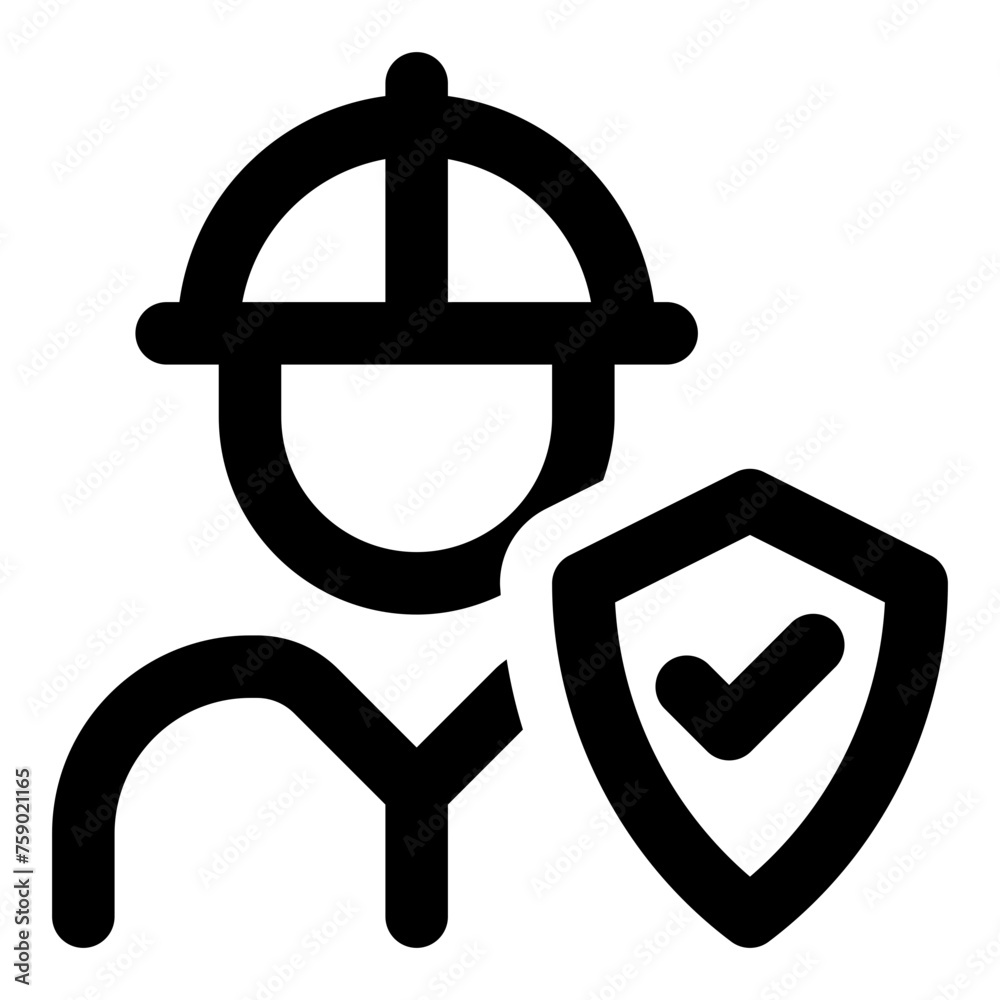 Contractor insurance icon in outline style. Simple employee safety vector illustration — pixel-perfect icon. Contractor insurance icon in outline style. Simple employee safety vector illustration — pixel-perfect icon.