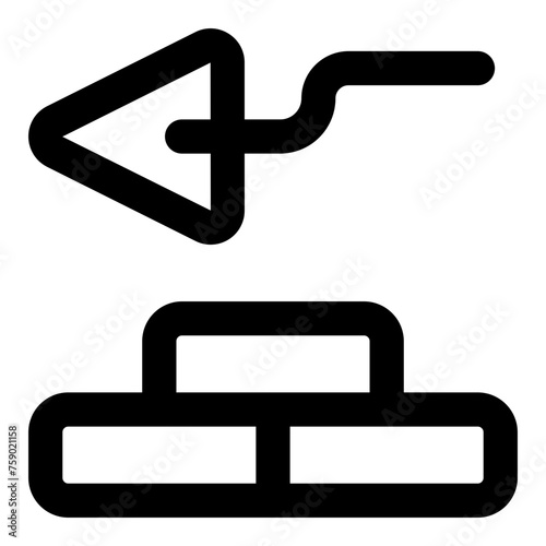 Trowel icon in outline style. Simple build vector illustration — pixel-perfect icon.