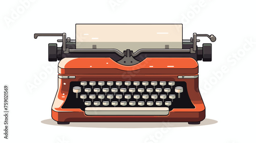 Vintage Typewriter Vector flat vector isolated on white background 
