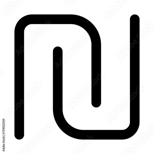 Shekel icon in outline style. Simple money currency symbol vector illustration — pixel-perfect icon.