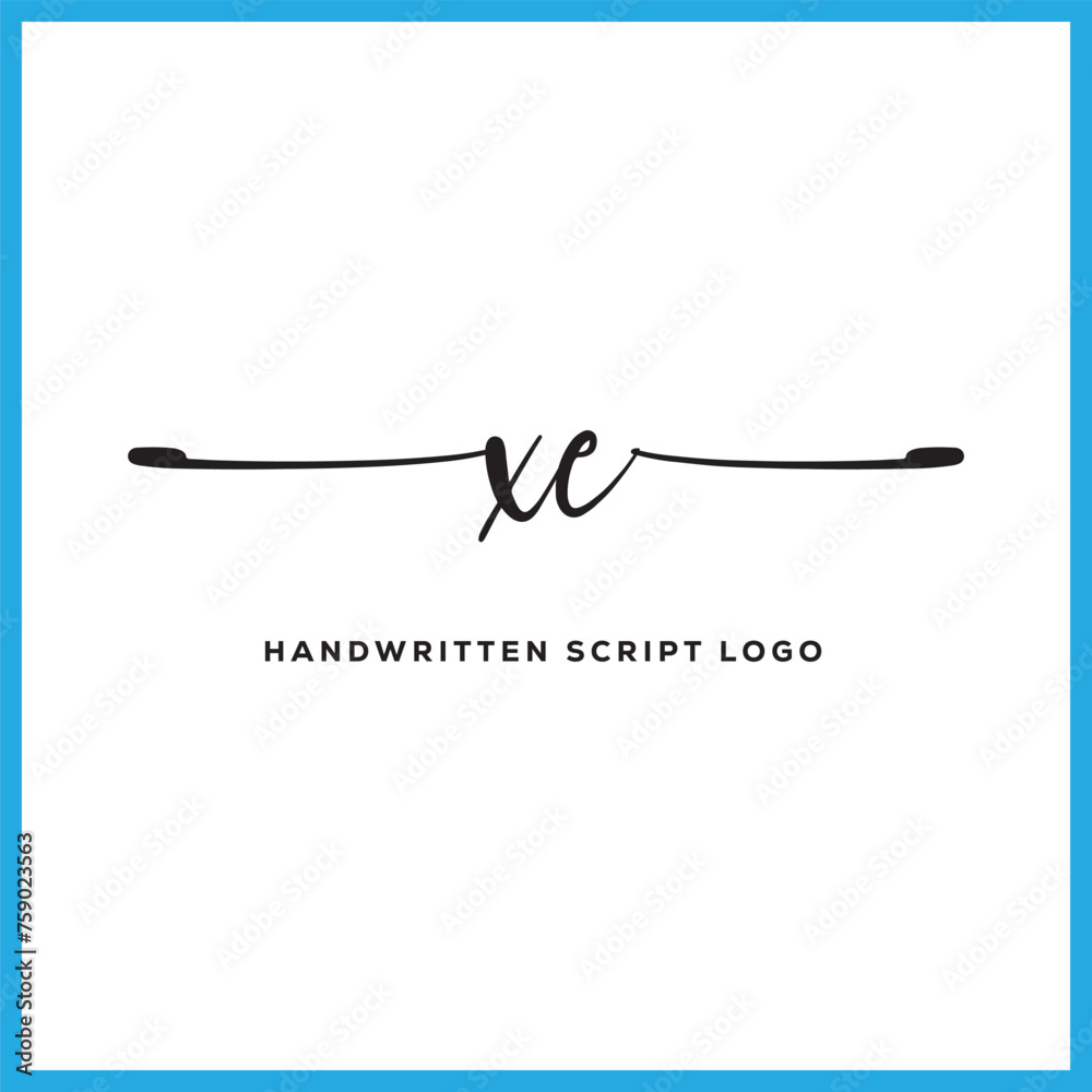 XE initials Handwriting signature logo. XE Hand drawn Calligraphy lettering Vector. XE letter real estate, beauty, photography letter logo design.