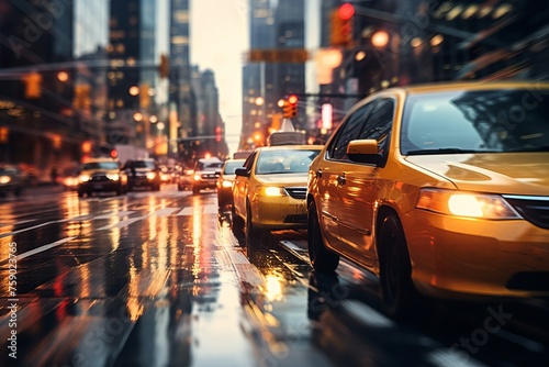 Showcase the energy of bustling city streets with a dynamic bokeh background of passing cars © Tor Gilje