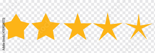 Five stars customer review icon for apps and websites