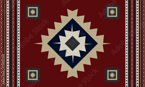 Beautiful ethnic native mexican style rug, Navajo tribal vector seamless pattern, Native American ornament, Ethnic South Western decor style, Boho geometric ornament.