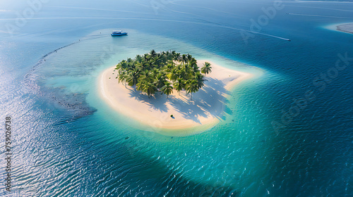 drone photography island in the middle of