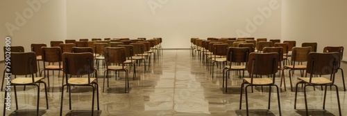 A room filled with nothing but empty chairs photo