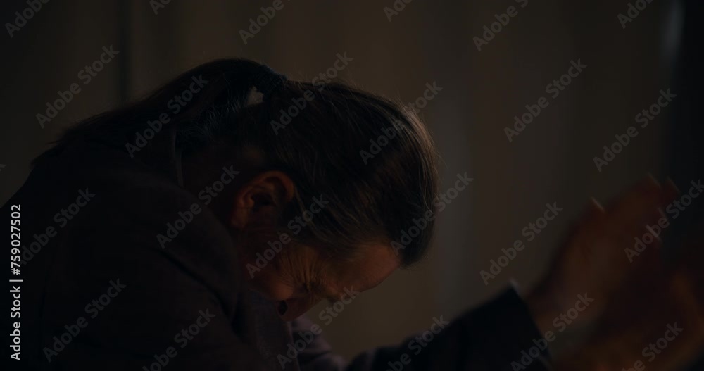 Tensed senior manager screaming in office at late night Tensed senior manager screaming in office at late night
