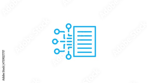 Ai technology icon animation. Animated Ai with document icon on background