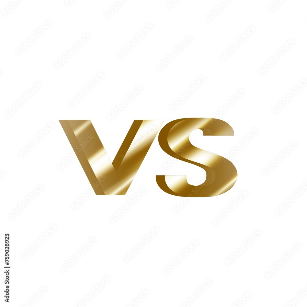 VS Versus Battle , fight, competition , headline white background icon logo; Glowing Golden gold color VS Versus Battle , fight, competition , headline white background icon logo; Glowing Golden gold color