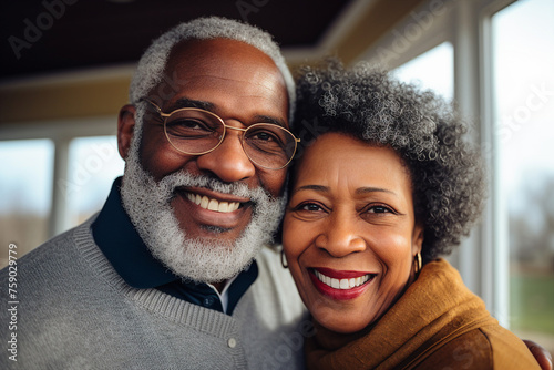 Generative AI image photo of cheerful positive beautiful elderly couple have fun together