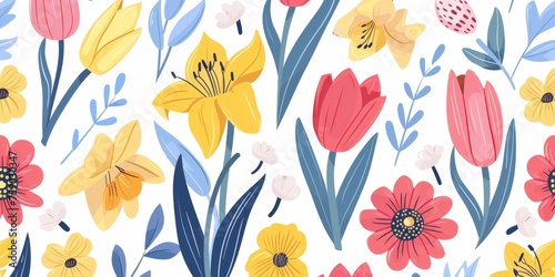 beautiful spring and summer flowers background