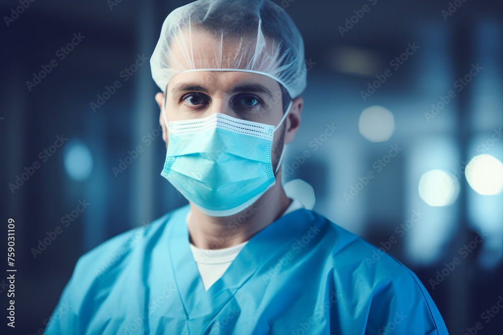 Generative IA picture modern operating room in futuristic surgery clinic team of professionals operating patient Generative IA picture modern operating room in futuristic surgery clinic team of professionals operating patient