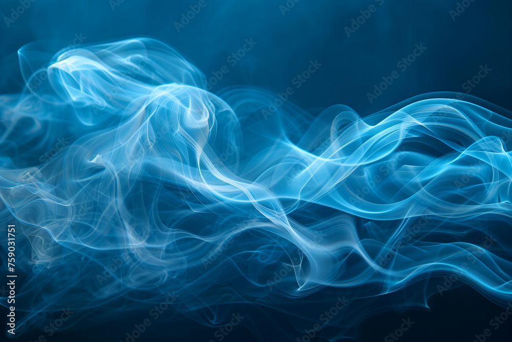 Abstract blue smoke background.