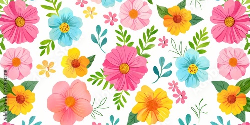 beautiful spring and summer flowers background