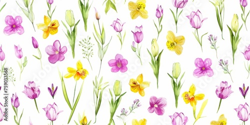 beautiful spring and summer flowers background