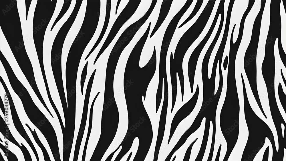 Seamless vertical zebra skin or tiger stripe pattern. Tileable black and white safari wildlife animal print background texture. Monochrome warbled abstract wavy wonky glitch lines fur coat motif Seamless vertical zebra skin or tiger stripe pattern. Tileable black and white safari wildlife animal print background texture. Monochrome warbled abstract wavy wonky glitch lines fur coat motif