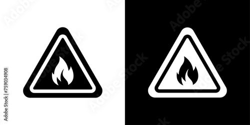Flammable Material Caution Sign. Warning for Fire and Explosion Risks. Hazard Alert for Combustible Items.