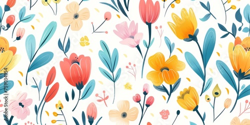 beautiful spring and summer flowers background