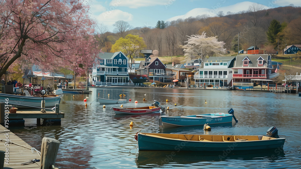 Fototapeta premium boats on the canal