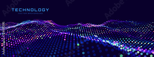 Digital Data Flow Vector Background. Big Data Technology Lines. 5G Wireless Data Transmission. High Speed Light Trails. Information Flow in Virtual Reality Cyberspace. Vector Illustration.