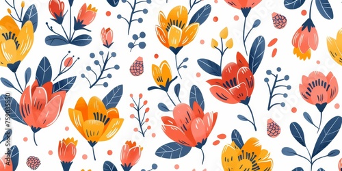 beautiful spring and summer flowers background