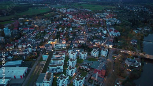 Aerial view around the old town of the city Giesen on a cloudy day in autumn in Germany. photo