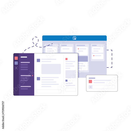 Creative flat vector desktop screen illustration. Concept of SEO design in website