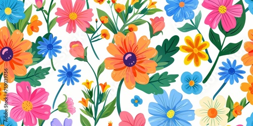 beautiful spring and summer flowers background