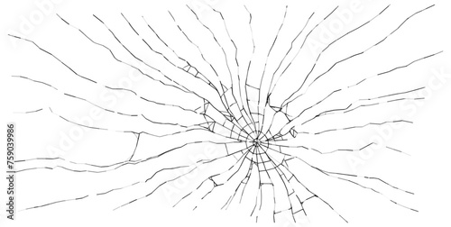Broken Glass with Cracks. Abstract Comic Book Flash Explosion Blast Radial Lines. Shattered, Fractured and Broken Geometric Rectangle. Damaged Screen Texture. Vector Illustration.
