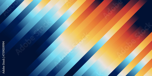 Colorful Diagonal Lines Background. Modern Minimal Backdrop for Creative Graphic Design. Blue-Orange Abstract Striped Background. Vector Illustration.