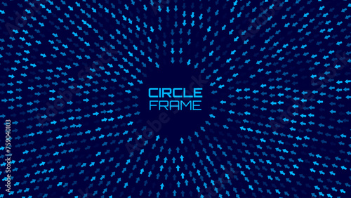 Digital Arrows Pointing to the Center. Dynamic Arrow Symbols. Focus on Your Goal Target. Focus Concept. Digital Advertising Backdrop. Vector Illustration.
