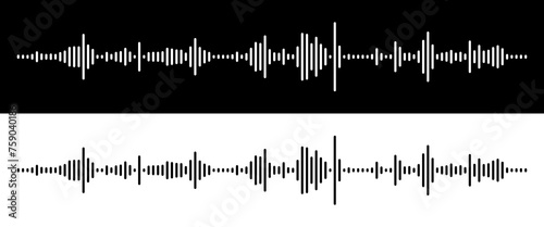 Waves of the Digital Equalizer Isolated on Black and White Backgrounds. Digital Sound EQ Vector Illustration. Voice Assistant Soundwave. AI Assistant Voice Generation or Recognition Concept.