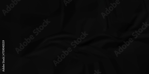 Dark black wrinkly backdrop paper background. panorama grunge wrinkly paper texture background, crumpled pattern texture. black paper crumpled texture. black fabric crushed textured crumpled.