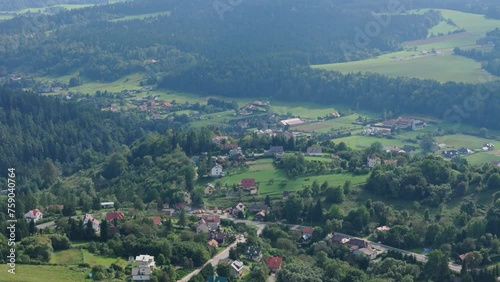 Beautiful Panorama Mountain Lesko Aerial View Poland photo