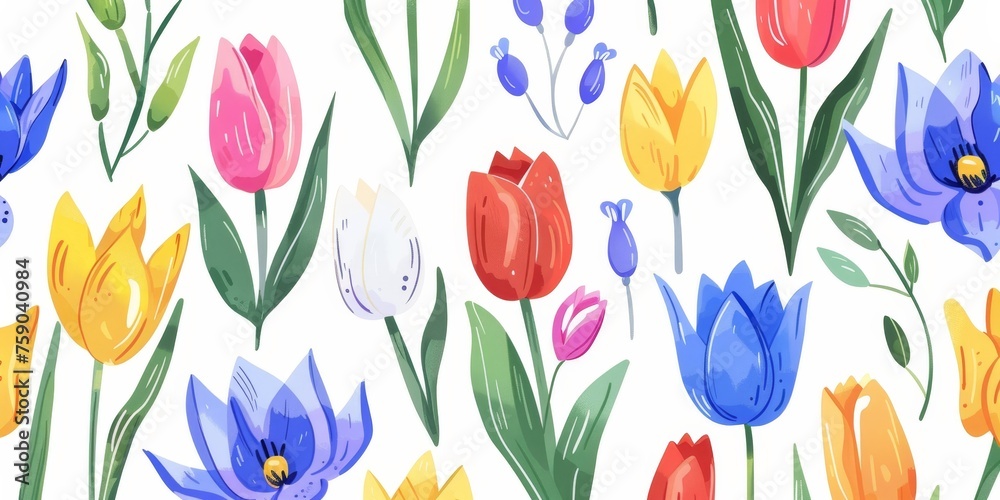 beautiful spring and summer flowers background
