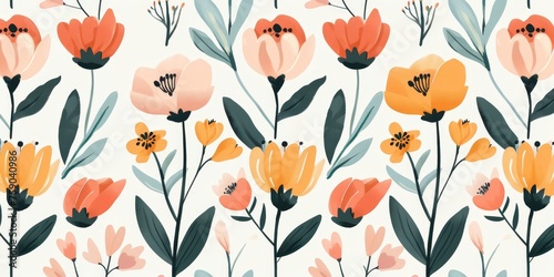 beautiful spring and summer flowers background