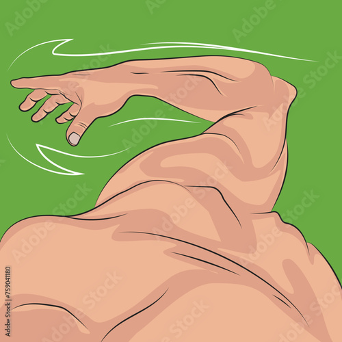 фотографія Anime winning scene, powerful arm, anime effect.
