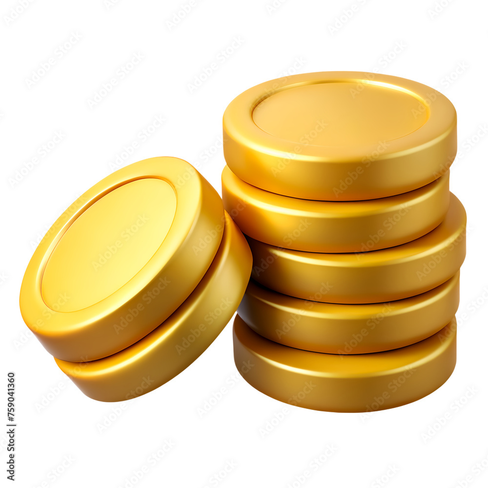 3d stack of gold coins isolated on png transparent background 3d stack of gold coins isolated on png transparent background